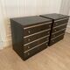 Wenge and silver bedside tables, Belgium, 1960