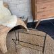 Porte revue ancien metal avec scoubidou jaune vintage rétro années 1950-60