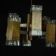 Italian glass and brass 12 lights chandelier produced by Sciolari in the 70