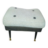 Repose-pieds Mid-Century 1970s en tissu noir et jaune, design vintage République tchèque