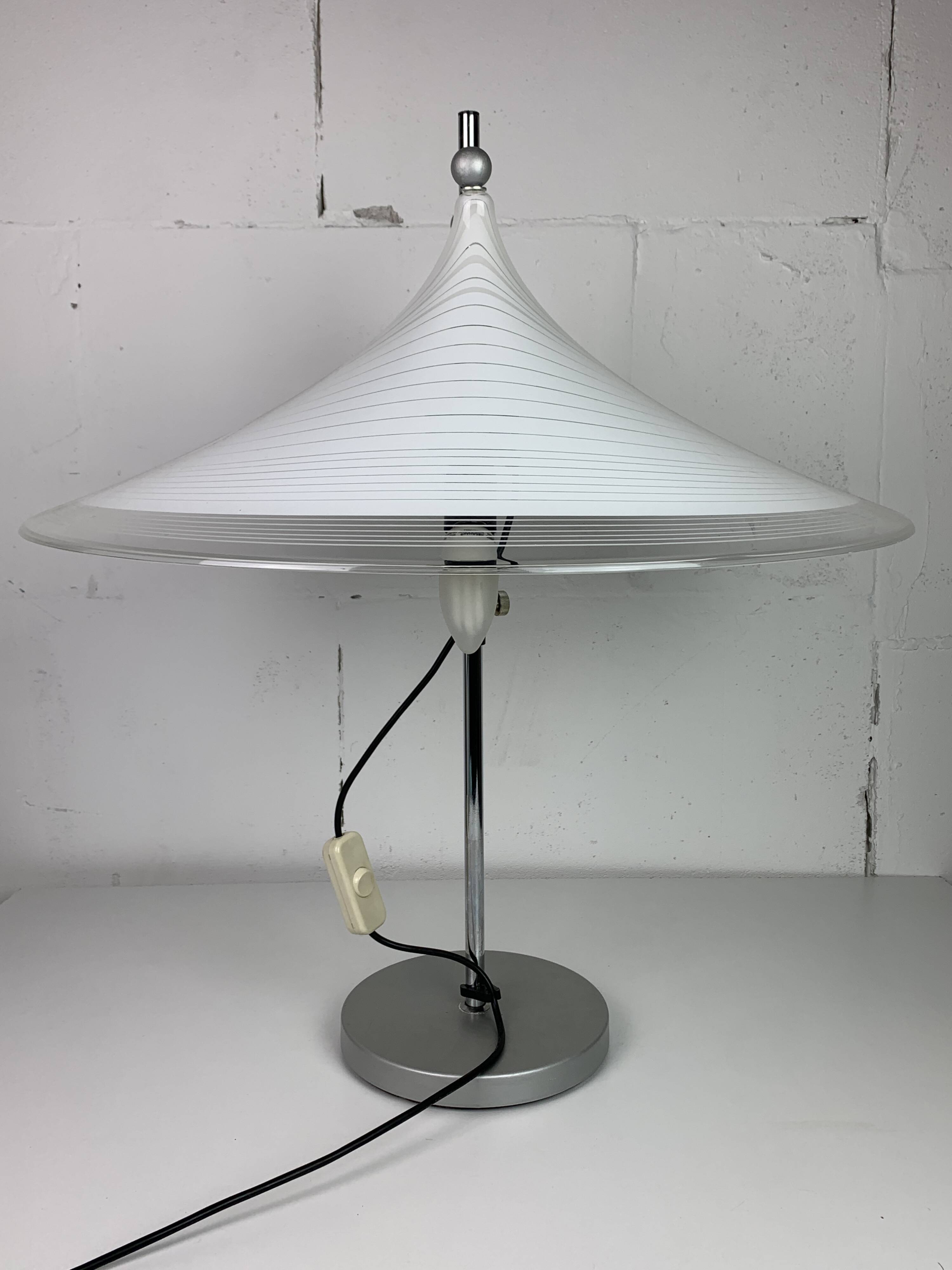 Large Dutch design space age adjustable table or desk lamp by Harco Loor, 1