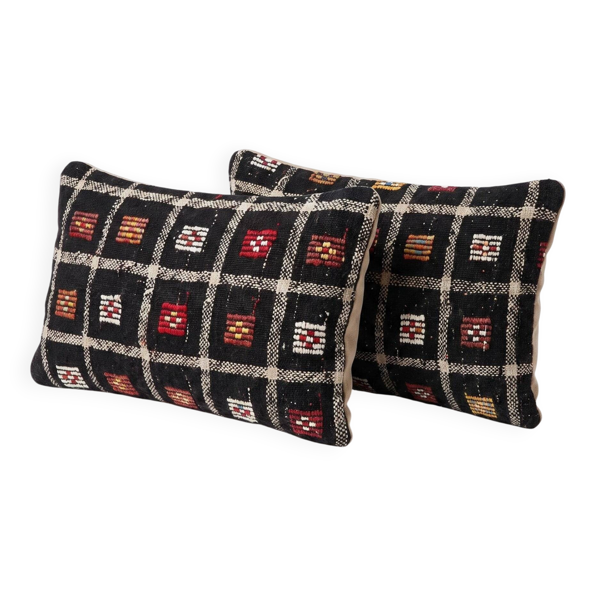 Set of 2 vintage kilim cushion covers 41x61 cm