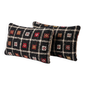 Set of 2 vintage kilim cushion covers 41x61 cm