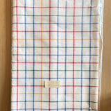 Multicolored tablecloth with vintage checkered