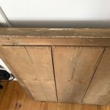 Miroir ancien en bois doré et glace au mercure XIXème, trumeau de cheminée vintage