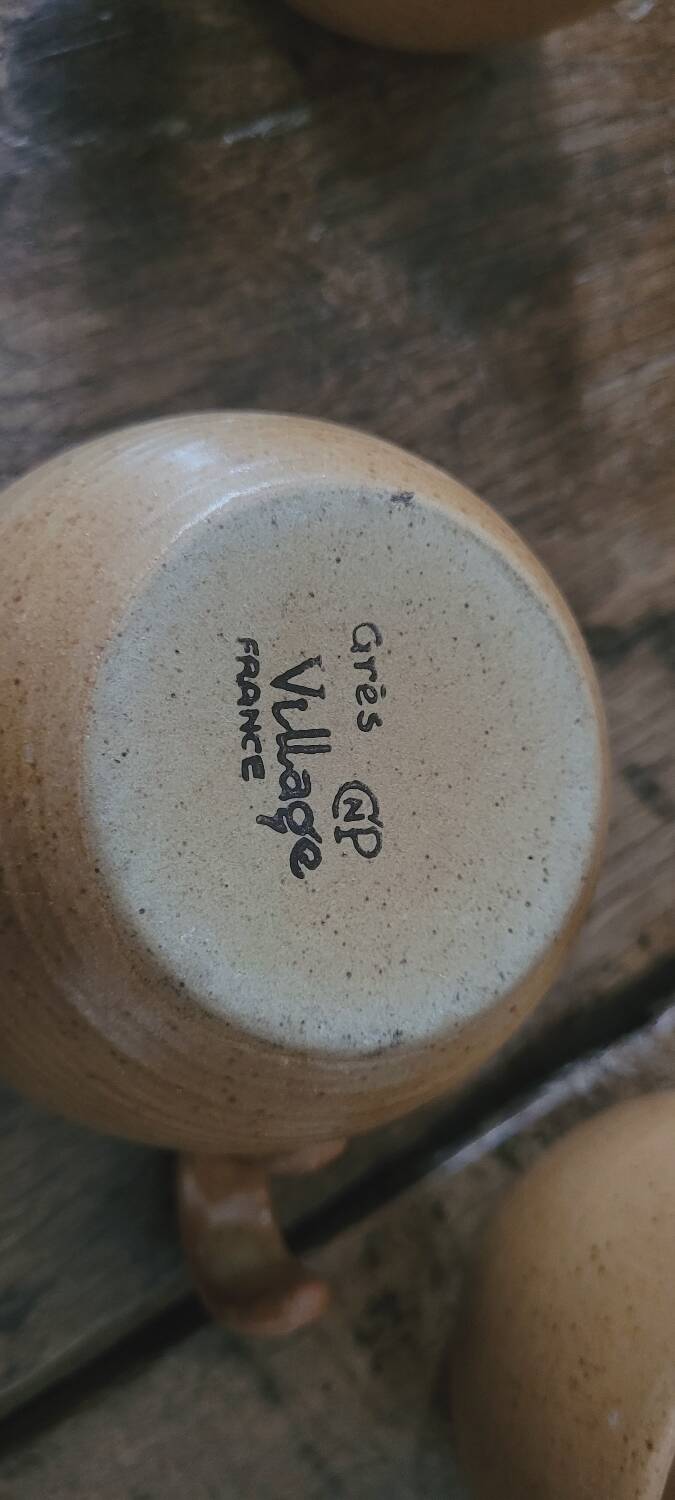 Set of 6 stoneware cups from France