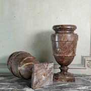 Pair of Sarrancolin marble urns, France 19th century