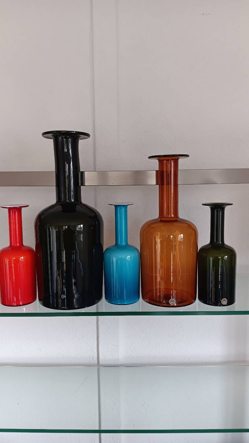 Set of 5 gulvase by otto brauer for holmegaard - denmark