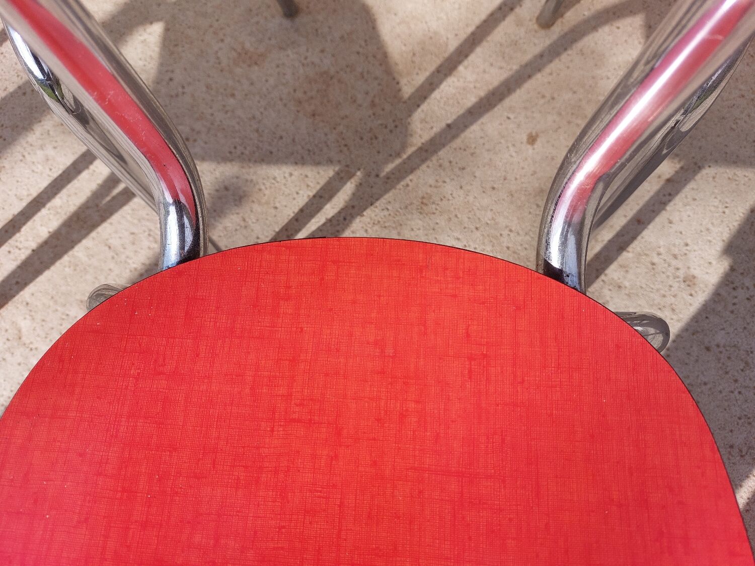 Red formica chairs