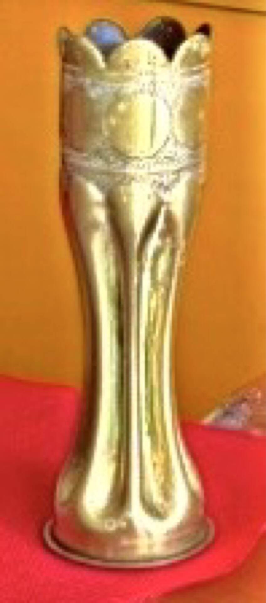 Handmade shell vase brass World War