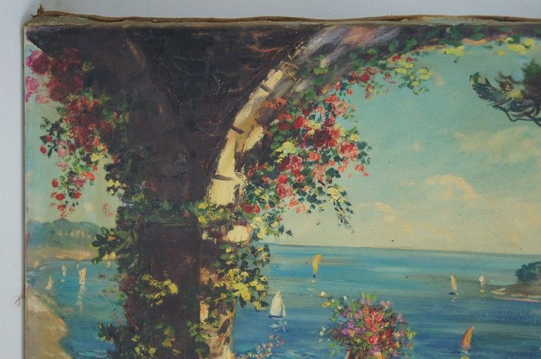 Labonne geo born 1887 view of the bay - oil on canvas signed