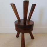 Pair of solid oak stools 1960