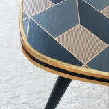 Living room coffee table, vintage, compass legs, 50s