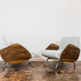 Pair of lounge chairs in Kvadrat/Sahco Boucle "360" by Janusz Różański, 1950's