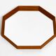 Very nice 1960s octagonal teak wall mirror | 45cm