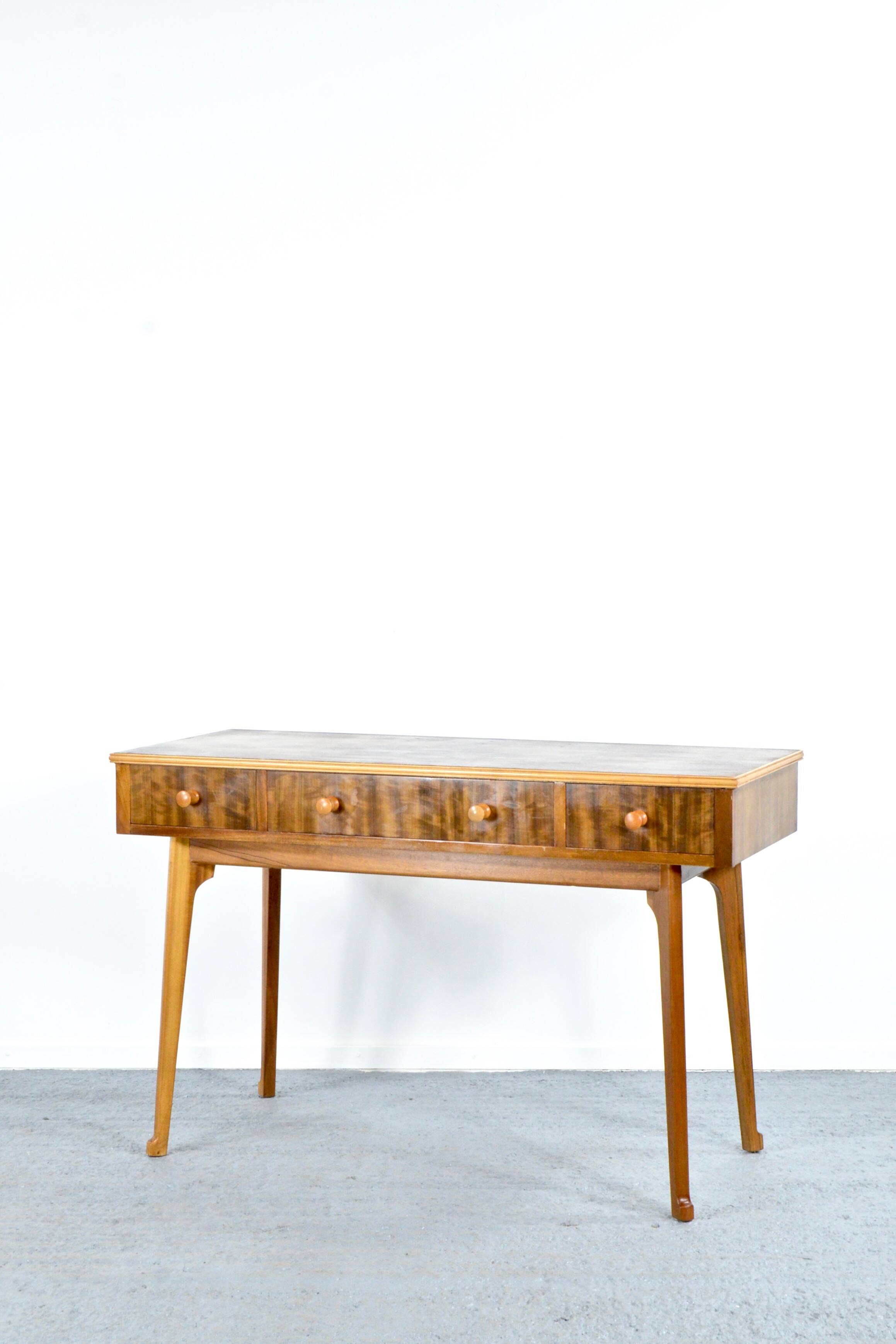 Midcentury Walnut Console Table / Desk By Morris Of Glasgow. Vintage