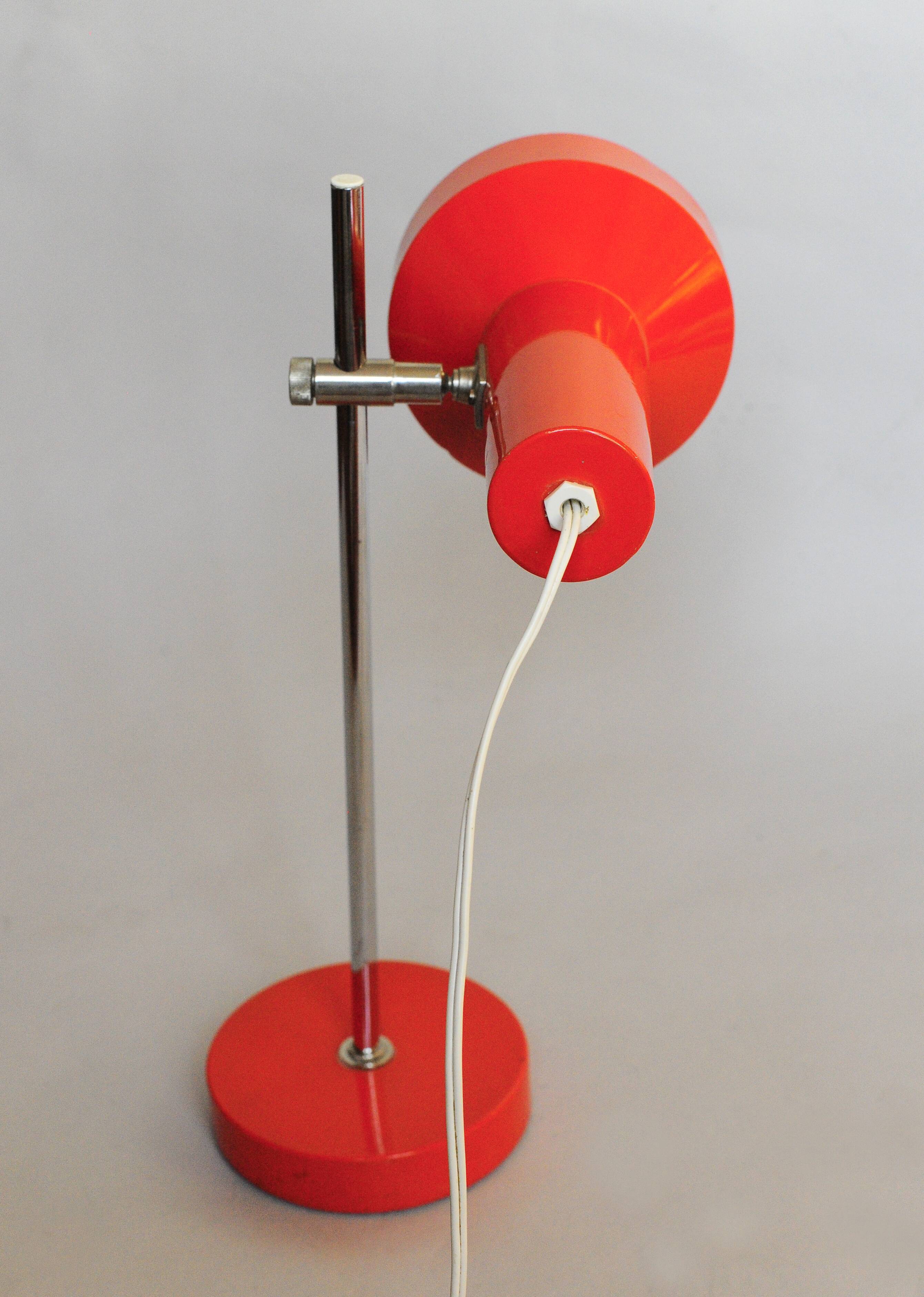 Orange OMI desk lamp dating back to the 1970s