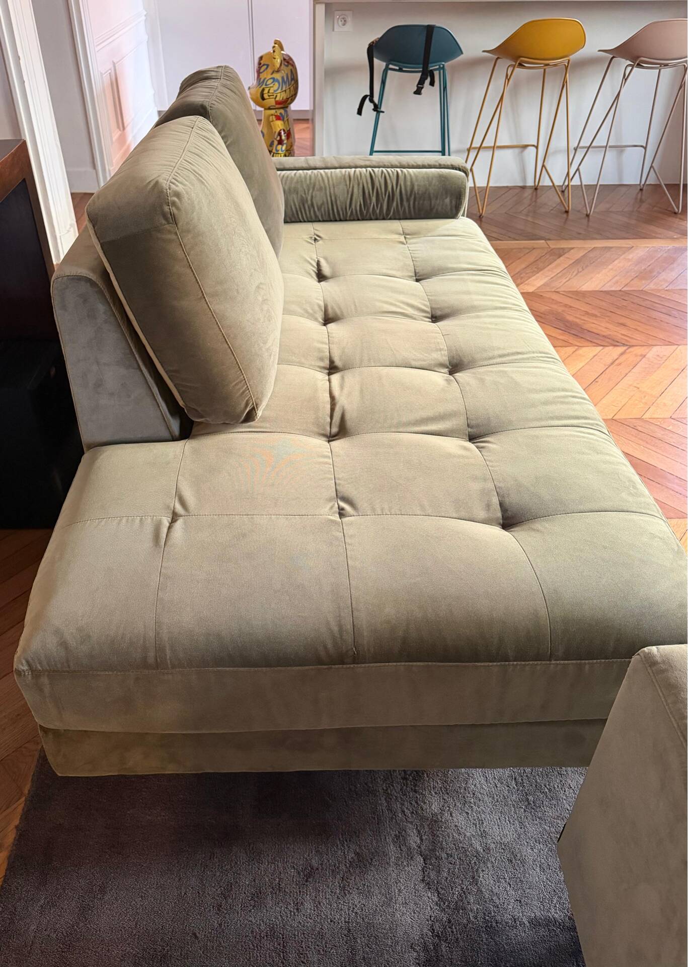 Sofa set nv gallery midnight bottle green velvet (convertible)