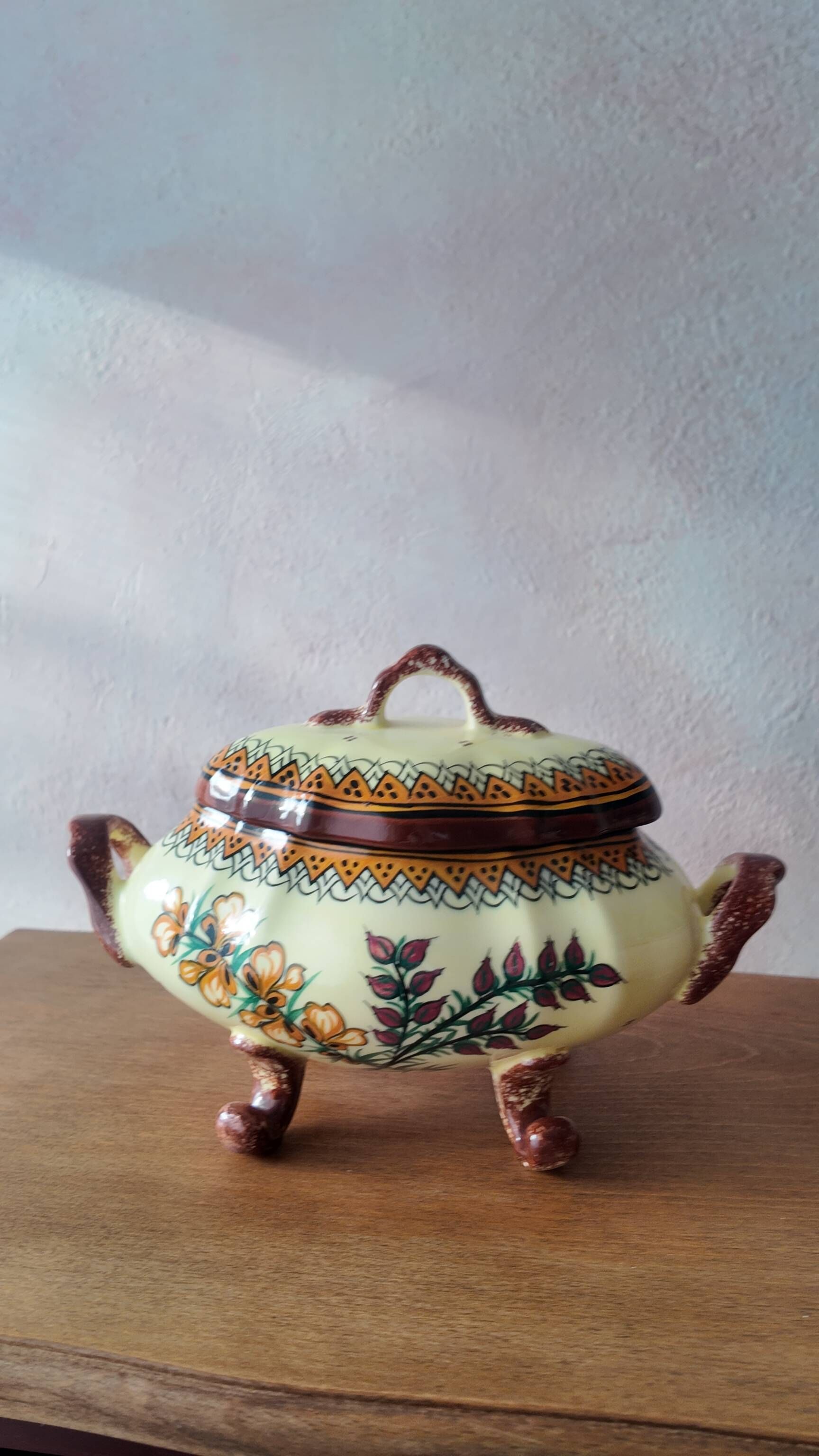 Antique Henriot Quimper Soup Tureen in Faience