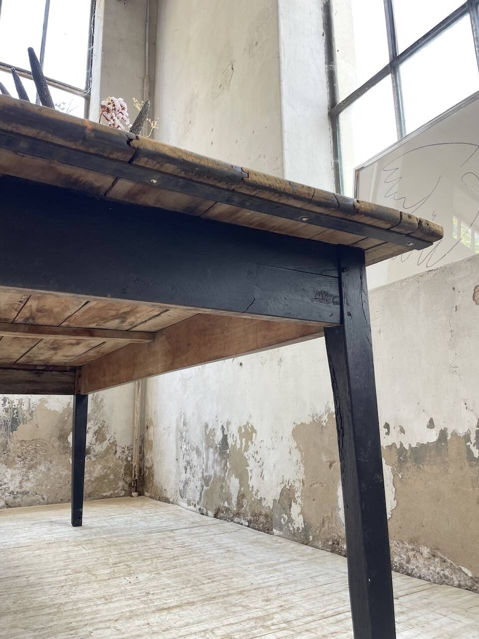 2m pine and oak farmhouse table