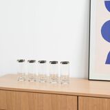 Set of glasses, Hollywood Regency style, 1970s, made in Italy