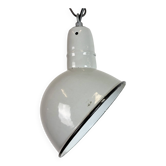 Industrial Grey Enamel Factory Pendant Lamp, 1960s