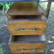 Vintage burnt wood desk shou-sugi-ban method, Japan