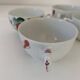 4 tasses scandinaves peintes main Arnold Wiig - Ostfriesland années 50-60