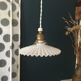 Umbrella opaline, brass and braided cable 2m