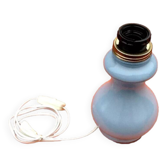 Floor lamp base on shower stand Opaline blue glass