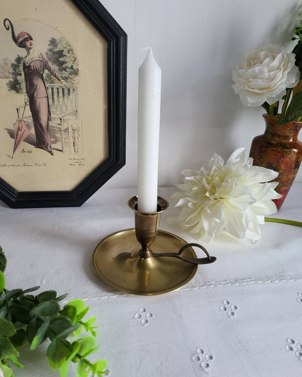 Brass hand candlestick