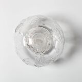 Vintage Glass Decanter: Roses Patterned Wine Carafe, Empoli Italy 1950s