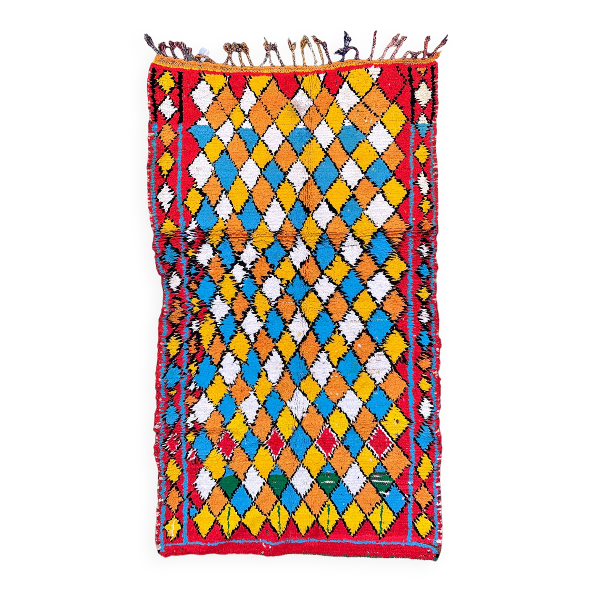 Tapis Marocain Boucherouite coloré - 107 x 191 cm