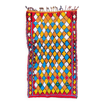 Colorful Boucherouite Moroccan rug - 107 x 191 cm