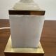 Pair of Art Deco marble and brass lamps