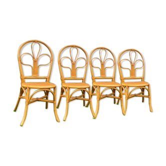 Set de chaise vintage en rotin