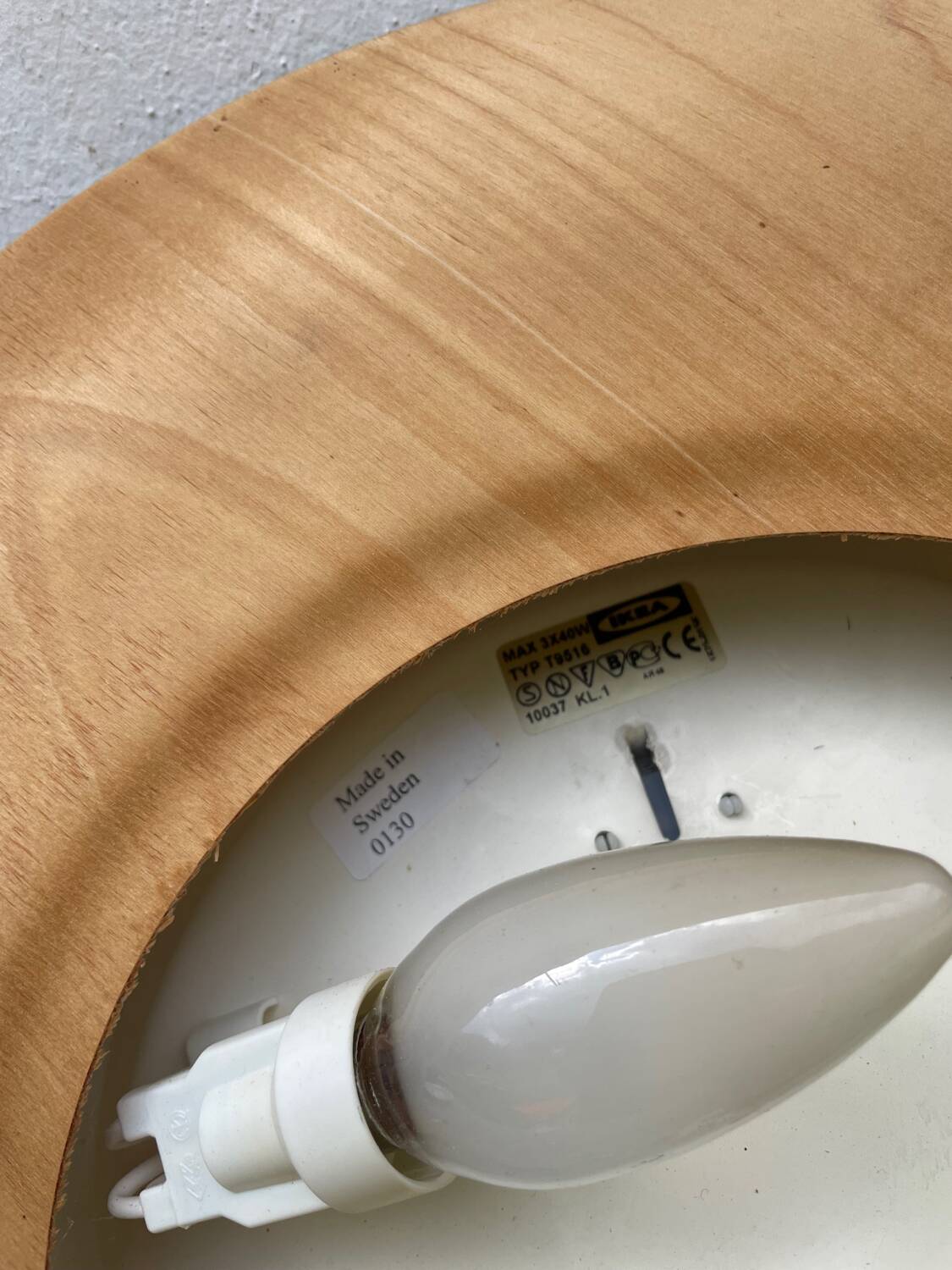 Vintage IKEA wooden ceiling light