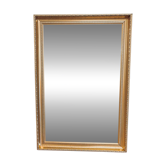 Miroir vintage XL biseauté à facettes avec cadre doré