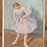 Tableau d'une danseuse art déco par Gontran Sedille