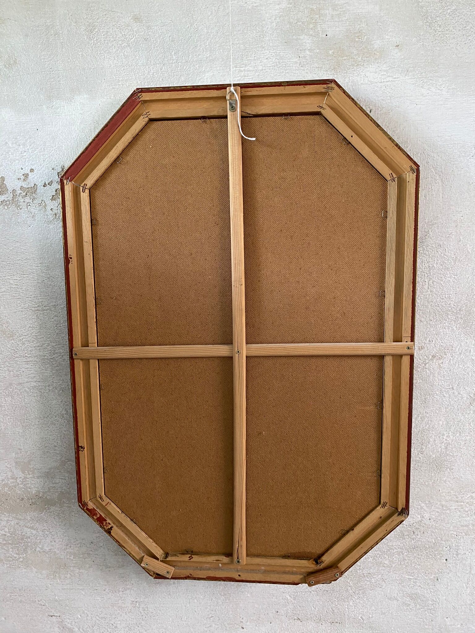 Octagonal Wall Mirror with Vintage Molded Gilded Wood Frame