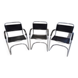 Set of 3 Cantilever armchairs, 1970s