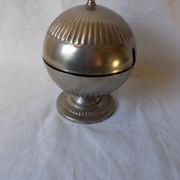Sucrier en métal et verre bleu