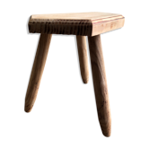 Tabouret tripode bois brut