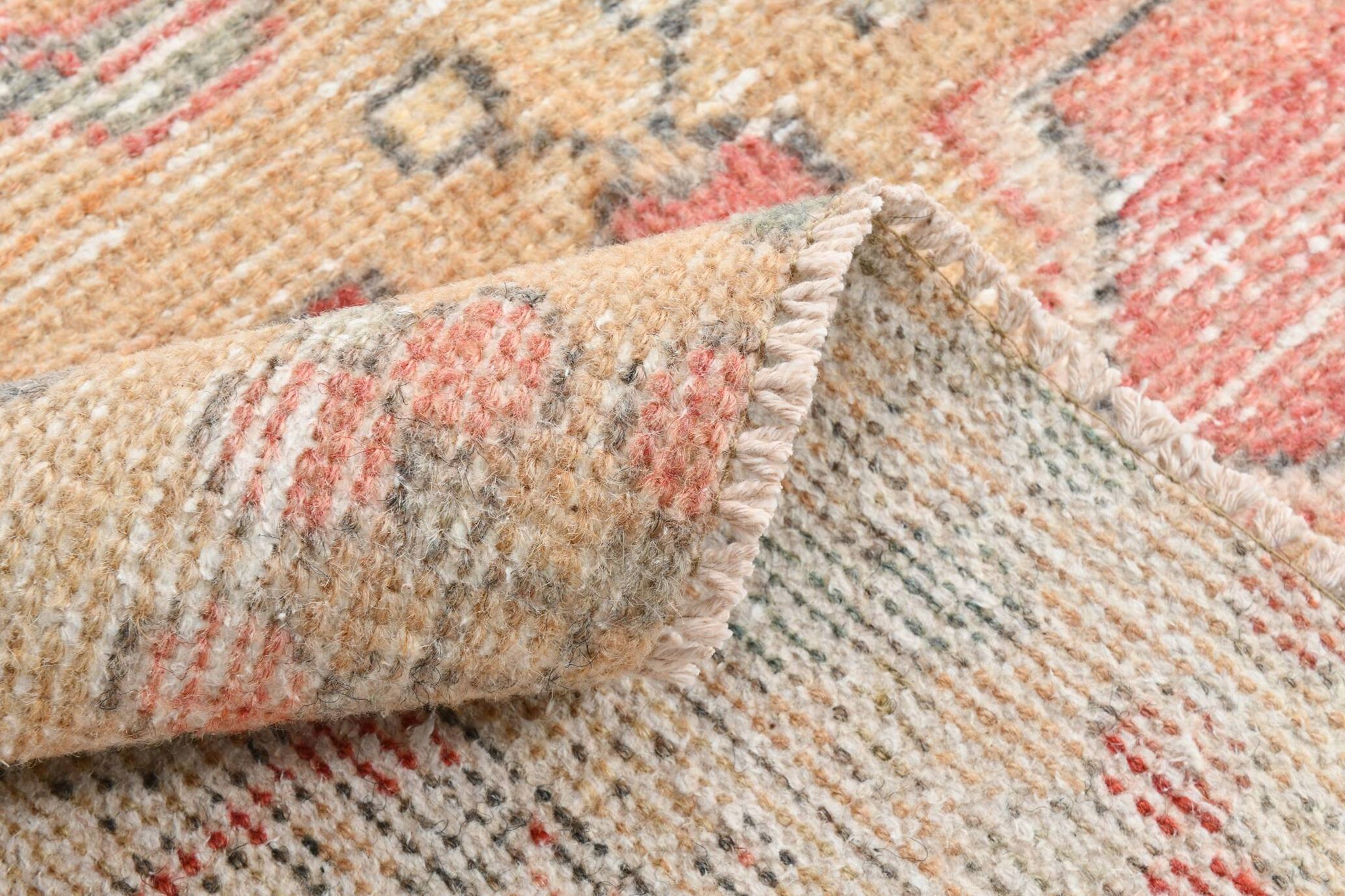 4x8 Red Geometric Turkish Rug 127x247Cm SK 22752