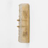 Pair of Murano Glass Gold Graniglia and Brass Sconces