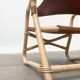 Mid-century safari lounge chair in bamboo and Danish leather, 1960s.