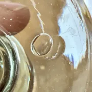 Pair of hand-blown glass goblets