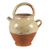 Vintage pottery, half-glazed terracotta water pot, jug, kitchen, decoration, pottery