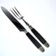 NILOX Stainless steel and ebony meat cover Empire knife + fork set