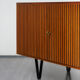 Sideboard 60 years, teak, metal legs, doors striated